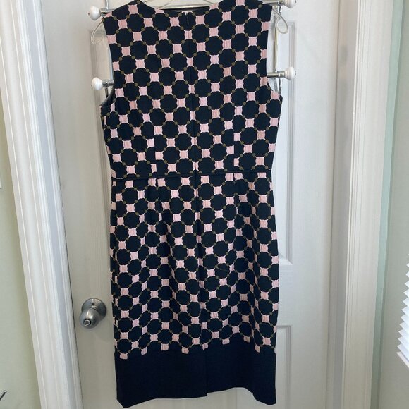 Ann Taylor | Black Sheath Dress w/ Geometric Pattern in Blush and Gold | Size 4 - Picture 7 of 13
